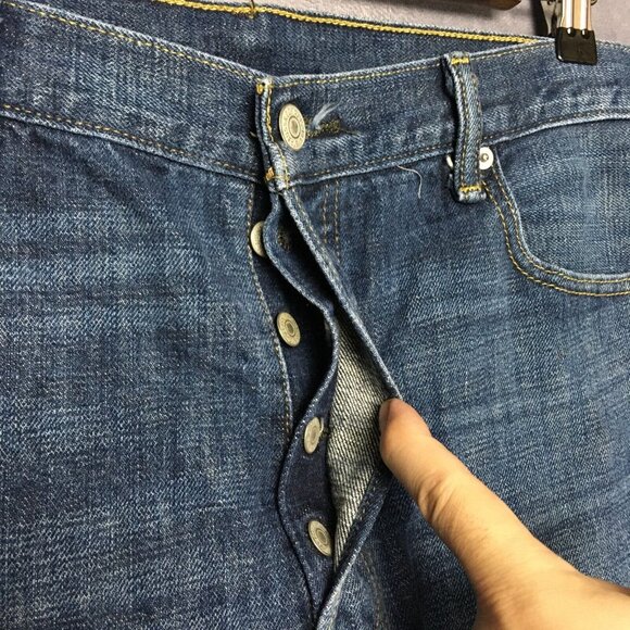 Levis Mens 501 Original Fit Blue Jeans size 36x30 Button Fly Cotton Denim - Picture 9 of 13